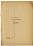 Moe Howard's 32pp. Script Dated May 1942 for the 1943 Stooges Film ''Back From the Front'', Working Title ''A Sailor's Mess'' -- Original Doodles on Cover -- Chipping & Archival Repair, Else Very Good